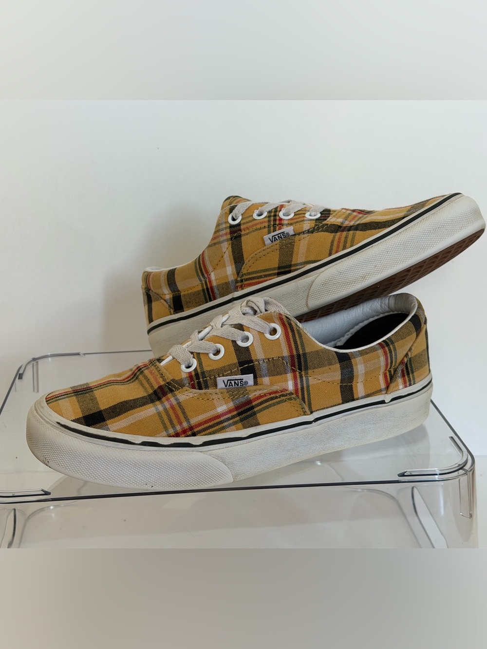 Vans Yellow Plaid Low-Top Sneakers men 6/ women's 7.5
